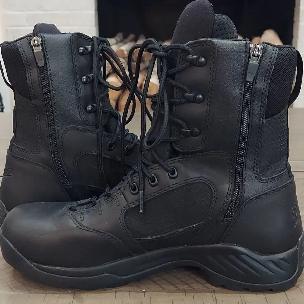 Danner Kinetic Side Zip 8” Black Leather Gore-Tex Combat Boots Sz 10